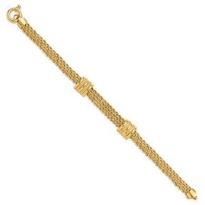 Leslie's 14K Polished and Diamond-cut Fancy Bracelet